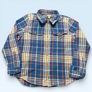 L.L.Bean Shirt Womens Large Plaid Flannel Lined Button Front Pockets Shacket